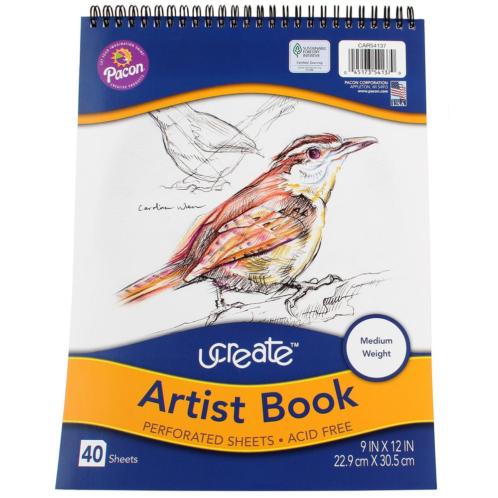 Pacon Ucreate Perforated Sheets Medium Weight Artist Book, 40 Ct