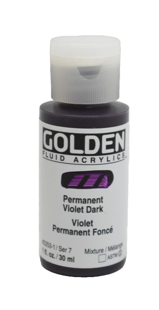 Fluid Acrylics by Golden Permanent Violet Dark 1 fl oz Bottle Series 7 Mixture