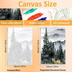 3 Pack Paint by Numbers Kit for Adults – DIY Landscape Mountain Acrylic Art 7.8x