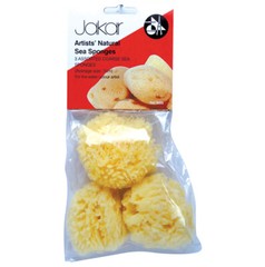 Jakar Set of 3 Assorted Coarse Natural Sponges Watercolour Texture Painting 9025
