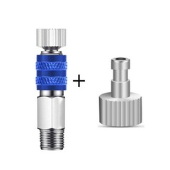 2Pcs 1/8 Air Brush Connector Adapters, 2pcs Air Brush Quick Connect, Blue & Red