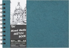5.8X8.3In Sketch Book, 60Sheets Spiral Bound Notebooks, Natural White 92Lbs/150G
