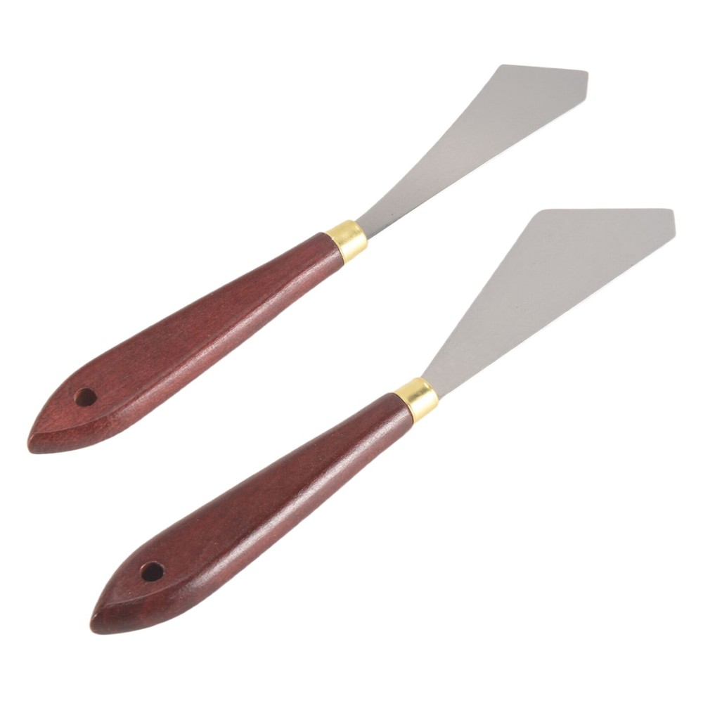 2 Pcs Painting Stainless Steel Painting Mixing Scrapers Palette Painting 5934