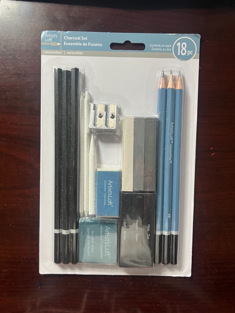 Artist’s Loft Fundamentals Charcoal Set 18 Piece Kit For Drawing Sketching