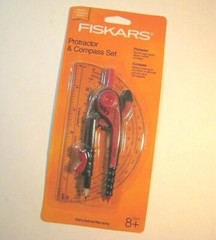 School Supplies Protractor and Compass Set Drafting Tools Fiskars New In Package
