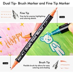 28 Pastel Colors Dual Tip Acrylic Paint Markers, Brush Tip and Fine Tip Acryl…