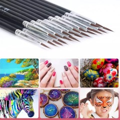 100PCS Very Small Paint Brushes Fine Tip for Nail Art Model Craft Painting Black