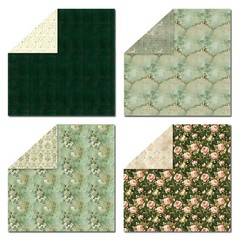 Green Floral Scrapbook Paper 24 Sheets 12×12 Double Sided for Card Making Album