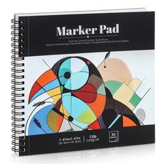 50 Sheets Marker Paper Pad, 7.6×7.6 Inch (50 ), Abstract Painting