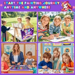 Art Supplies Kit for Kids Ages 4-12,Unicorn Art Case Coloring Purple Unicorn