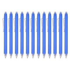 12Pcs 0.5mm Fine Point Retractable Erasable Gel Pens, Blue