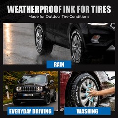 White Paint Tire Marker For Tire Lettering 4-Pack, Permanent Tire Pen