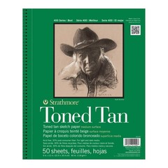 400 Series Wire Bound Toned Sketch Pad, 80 lb. Paper, 9 X 12 inches, Tan, 50 …