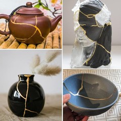 Kintsugi Repair Kit, Food Safe Gold & Silver Kintsugi Kit for Broken Ceramics, G