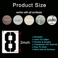 DXCYZ 2 Inch Large Number Stencils Kit 0-9 Address Number Stencils, 10PCS Reu…