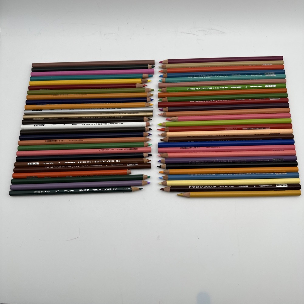 PRISMACOLOR Premier Pencils Lot Of 53, 11 New, 42 Used ~Short Is 6”. longest 7”