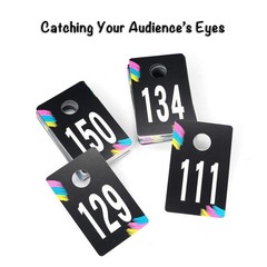 SUKIRA Live Sale Plastic Number Tags, Normal and Reverse 101-200, Colorful