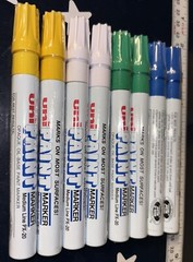 8X Uni-Paint PX-20 Oil-Based Paint Marker Medium Line 2 Each WH, YEL, GRN, BLUE