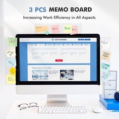 3 Pcs Monitor Memo Board, 11″ x 3.1″ Clear Acrylic Office Desk Accessories, C…