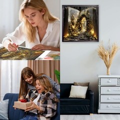 Book Diamond Art Kits for Adults, Flower Book Diamond Painting Dots Crystal 5D D