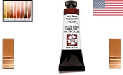 Vibrant Burnt Sienna Watercolor 15ml Tube – Ideal for Mixed Media and Fabric