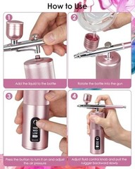 Airbrush Kit with Compressor – Airbrush for Nails,48PSI Screen Display Air Pink