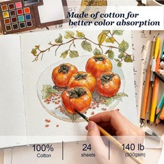 2 PCS Watercolor Sketchbook Journal 3.5×5.5 Inch 140lb/300gsm Travel Book