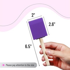 Bates- Foam Paint Brushes, 2″, 16 Pack, Violet Sponge Brushes for Painting, S…