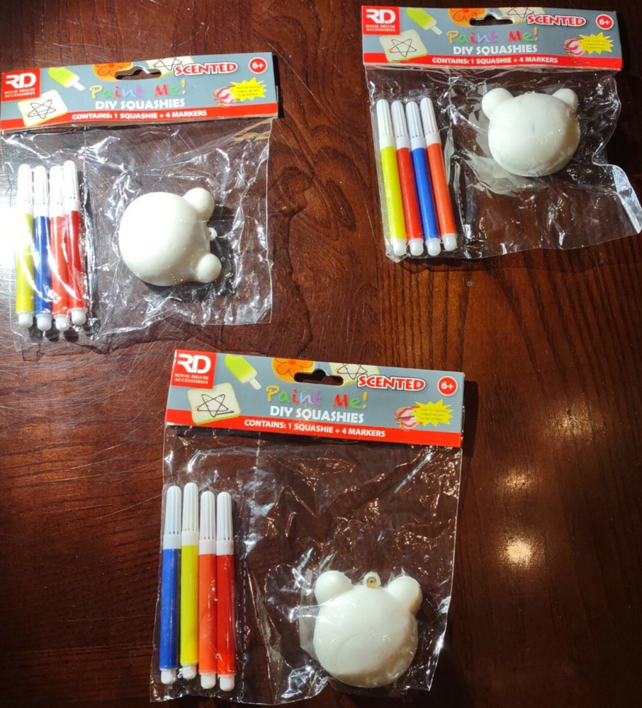 Set Of 3 DIY Squashies Paint Me!-Brand New-SHIPS N 24 HOURS