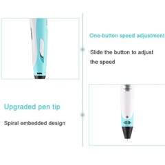 P1 3D Printing Pen with Display – Includes 3D Pen, 3 Starter Colors of PLA Filam