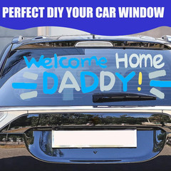 Window Chalk Markers for Cars Glass Washable, 16 Colors Jumbo Liquid Chalk Marke