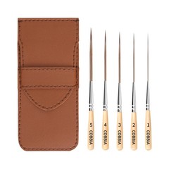 Long Liner Brushes – 5pcs Ox Ear Hair Detail Paint Brushes Extra Long Fine Po…