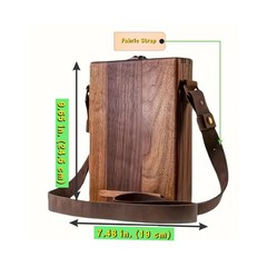 Wooden Artist Paint Box Bag w/ Strap – Sketch Tool Brush Storage Case w/ Lid