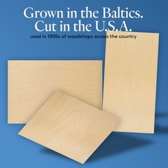 Baltic Birch Plywood, 6 mm 1/4 x 12 x 9 Inch, B/BB Grade Sheets| Woodpeckers