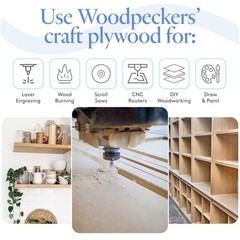 Baltic Birch Plywood, 6 mm 1/4 x 12 x 9 Inch, B/BB Grade Sheets| Woodpeckers