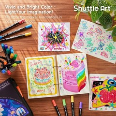Shuttle Art 80 Colors 1 Count (Pack of 80), 80 Brush Tip and Fine