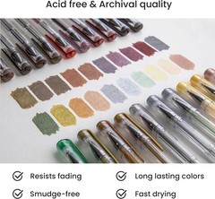 Smooth Writing Gel Pens 12 Count Grey and Black with Medium 0.8 to 1.0mm Tips