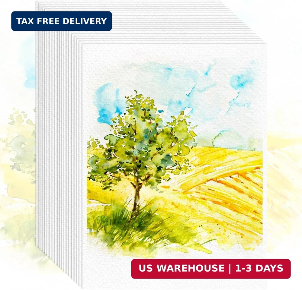 64 Sheets Watercolor Paper,5″x7″ Water Color Paper,Loose Drawing Paper Bulk | 14