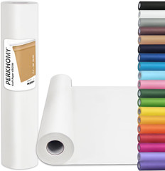 Perkhomy Craft Paper Roll 17.5″ X 1,200″ White Kraft Easel Paper for Gift