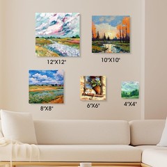 Stretched Canvas for Painting Multi 5 Pack Square Canvas 4×4, 6×6, 8×8, 10×10…