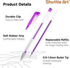 Art 260 Pack Gel Pens Set, 130 Colors with 130 Refills for Adults Coloring Books