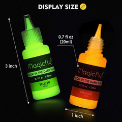 Acrylic Glow in the Dark Paint, 10 Bright Colours Liquid Luminous Paint, Neon Pa