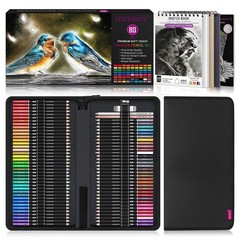 80PCS Colored Pencils Set for Adults – 72 Soft Core, Sketchbook, Blender, Eraser