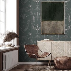 Dark Green Abstract Canvas Wall Art Painting Minimalist Modern Texture Painti…