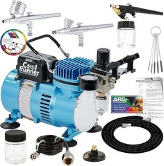 Master Airbrush Cool Runner II Kit with Dual Fan Compressor