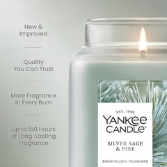Yankee Candle, Silver Sage & Pine Fall Scented Large Jar, &