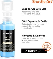 Acrylic Paint 100 Colors 2oz Bottles, Artist Quality, Non-Toxic, Craft Set