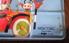 Vintage Page of London Paintbox Water Colour Set Clowns Metal Tin