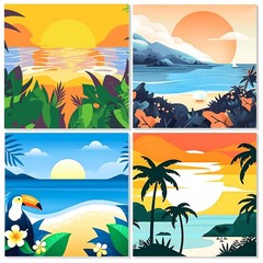 4 Pack Framed Paint by Numbers Kits for Kids Ages 4-8-12 Landscape, Beach DIY…