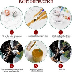 Framed Paint by Numbers Kit for Adults-Eagle Adult Paint by Number Kits with …